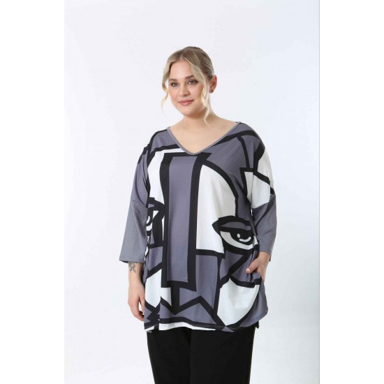 221635 TOPTAN DESENLİ BLUZ