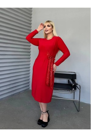 221655 TOPTAN KIRMIZI ELBİSE