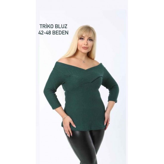 221656 TOPTAN YEŞİL BLUZ