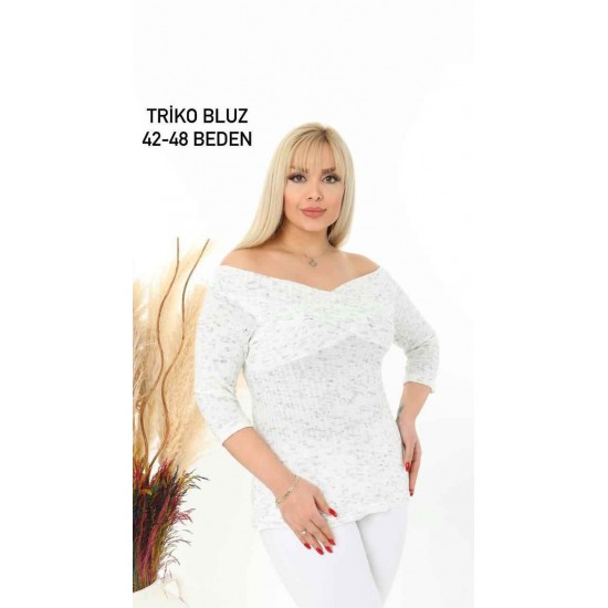221661 TOPTAN BEYAZ BLUZ