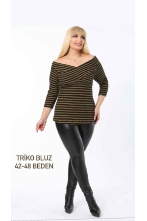 221662 TOPTAN ÇİZGİLİ BLUZ