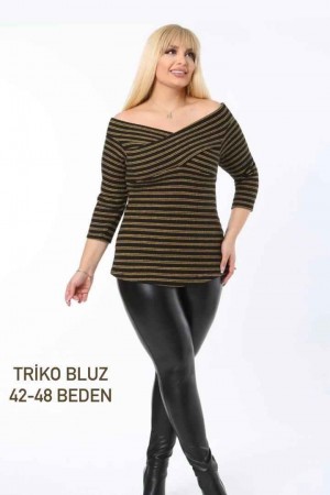 221662 TOPTAN ÇİZGİLİ BLUZ