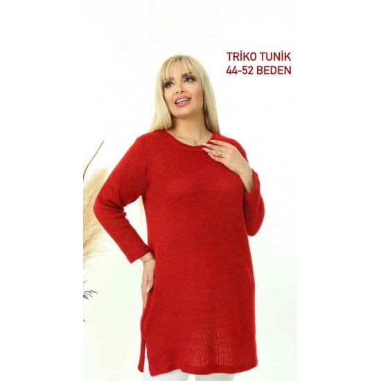 221667 TOPTAN KIRMIZI TUNİK