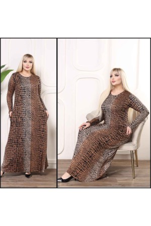 221671 TOPTAN DESENLİ ELBİSE