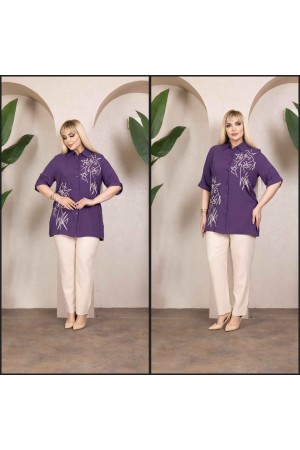 221681 TOPTAN MOR GÖMLEK