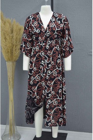 221705 TOPTAN DESENLİ ELBİSE