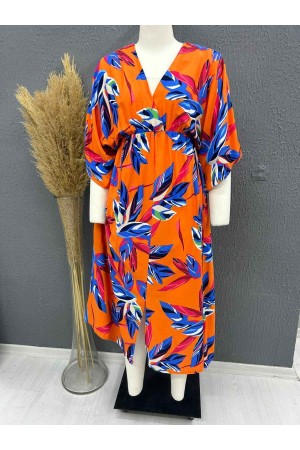 221714 TOPTAN DESENLİ ELBİSE