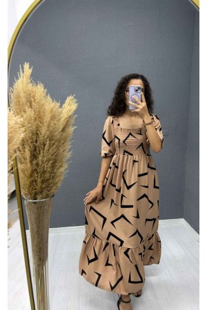 221722 TOPTAN DESENLİ ELBİSE