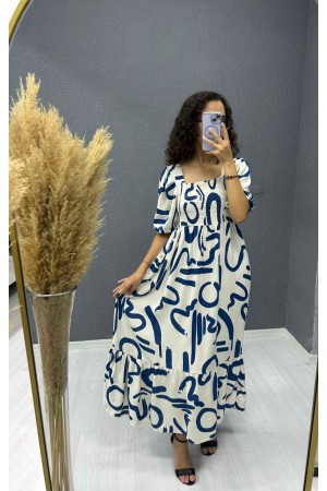 221723 TOPTAN DESENLİ ELBİSE