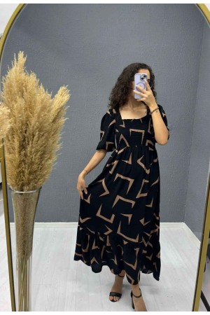 221724 TOPTAN DESENLİ ELBİSE