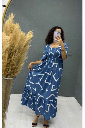 221725 TOPTAN DESENLİ ELBİSE