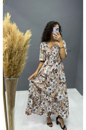 221726 TOPTAN DESENLİ ELBİSE