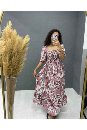 221728 TOPTAN DESENLİ ELBİSE