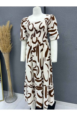 221729 TOPTAN DESENLİ ELBİSE
