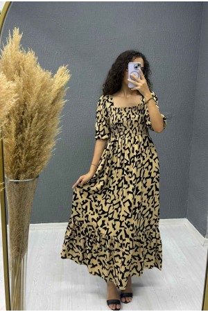 221734 TOPTAN DESENLİ ELBİSE