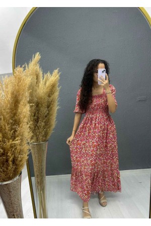 221739 TOPTAN DESENLİ ELBİSE