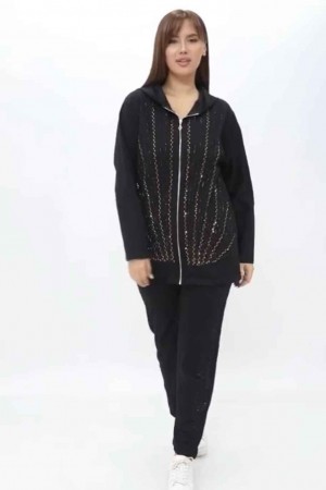 221804 TOPTAN SİYAH EŞOFMAN TAKIM