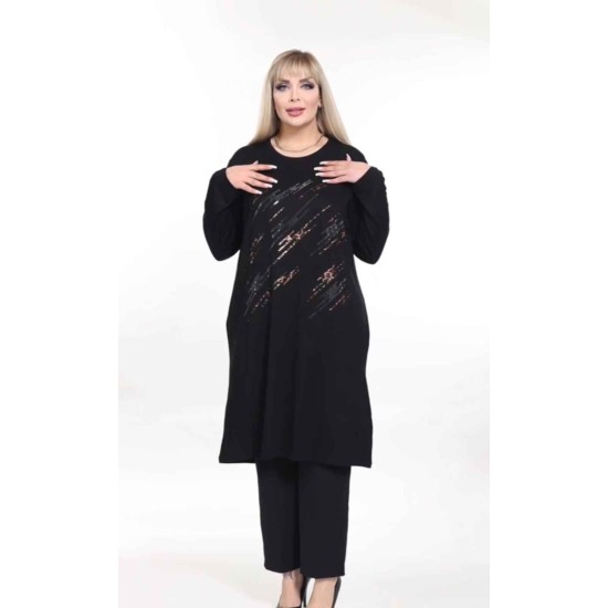 221814 TOPTAN SİYAH TUNİK