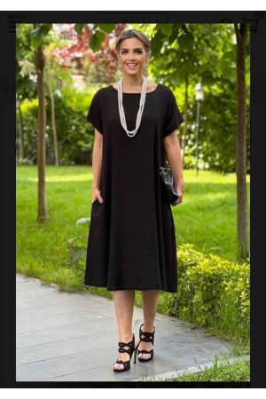 221905 TOPTAN SİYAH ELBİSE