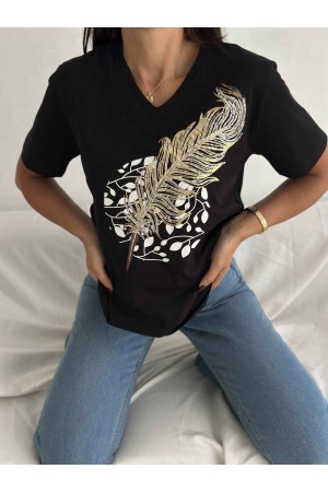 222094 TOPTAN SİYAH TSHIRT