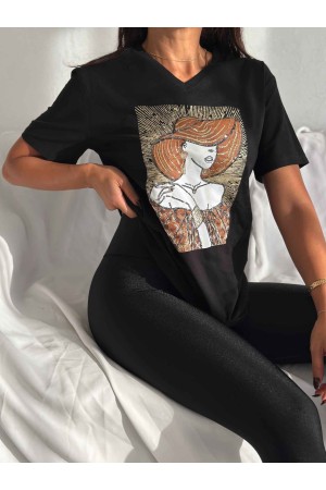 222101 TOPTAN SİYAH TSHIRT