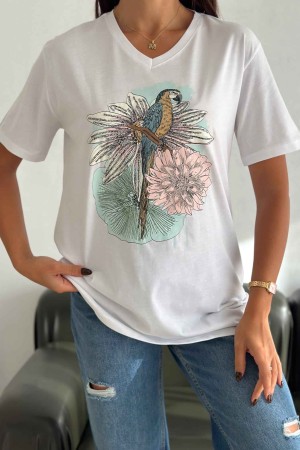 222104 TOPTAN BEYAZ TSHIRT