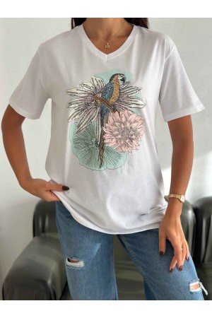 222104 TOPTAN BEYAZ TSHIRT