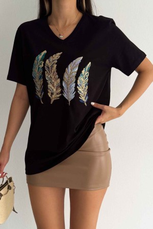 222111 TOPTAN SİYAH TSHIRT