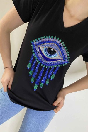 222116 TOPTAN SİYAH TSHIRT