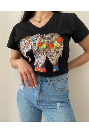 222117 TOPTAN SİYAH TSHIRT