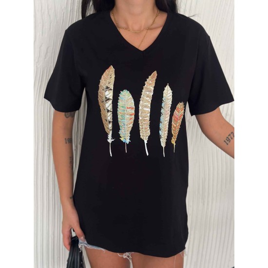 222125 TOPTAN SİYAH TSHIRT