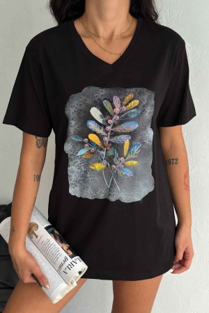 222136 TOPTAN SİYAH TSHIRT