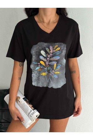 222136 TOPTAN SİYAH TSHIRT