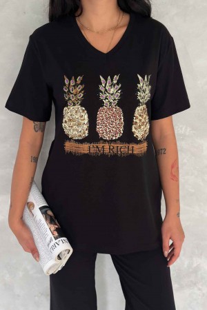 222142 TOPTAN SİYAH TSHIRT