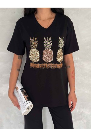 222142 TOPTAN SİYAH TSHIRT