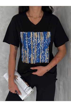 222143 TOPTAN SİYAH TSHIRT