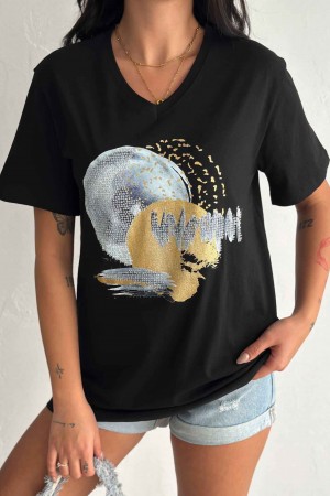 222150 TOPTAN SİYAH TSHIRT