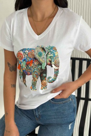 222157 TOPTAN BEYAZ TSHIRT