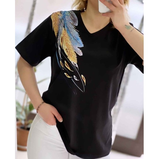 222161 TOPTAN SİYAH TSHIRT