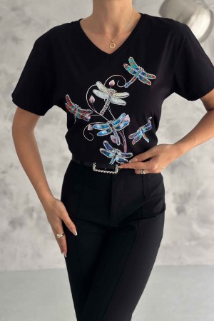 222165 TOPTAN SİYAH TSHIRT