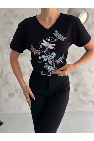 222165 TOPTAN SİYAH TSHIRT