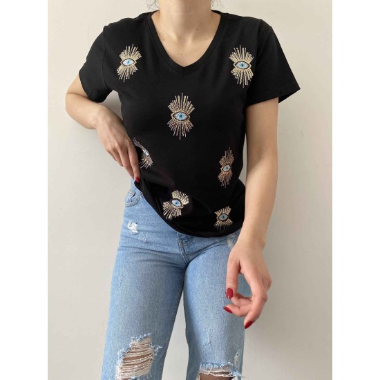 222175 TOPTAN SİYAH TSHIRT