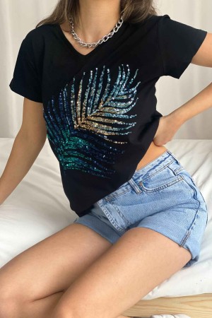 222185 TOPTAN SİYAH TSHIRT