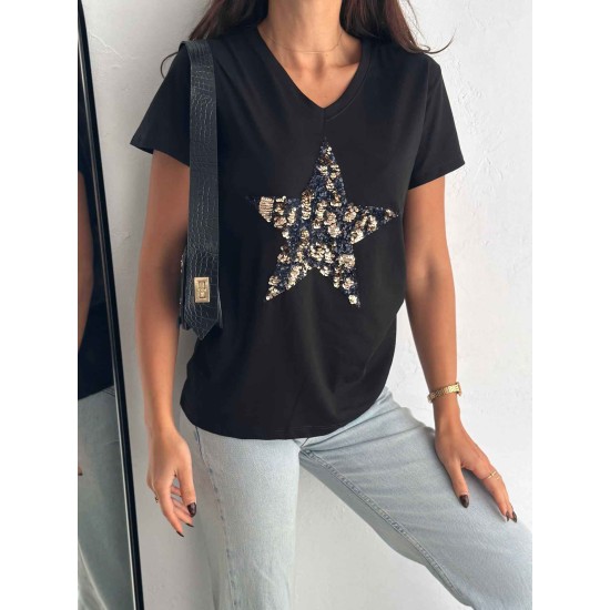 222204 TOPTAN SİYAH TSHIRT