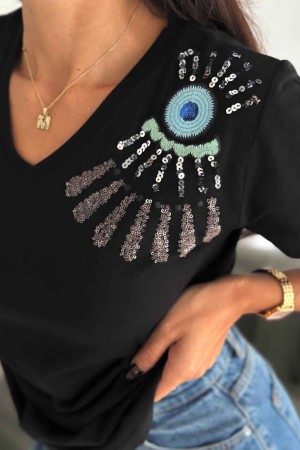 222220 TOPTAN SİYAH TSHIRT