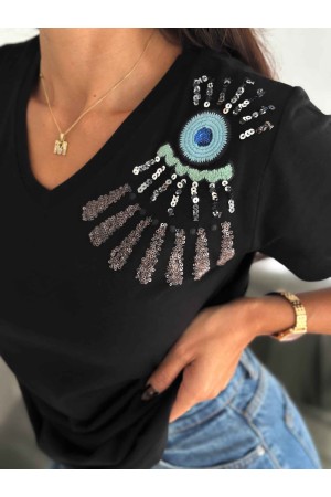 222220 TOPTAN SİYAH TSHIRT