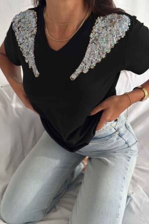 222221 TOPTAN SİYAH TSHIRT