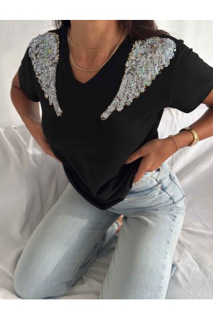 222221 TOPTAN SİYAH TSHIRT