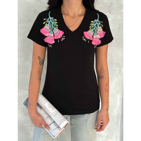 222240 TOPTAN SİYAH TSHIRT