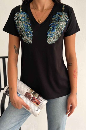 222256 TOPTAN SİYAH TSHIRT